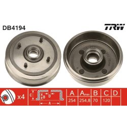 Brake Drum TRW DB4194 OE Ref 44 03 957