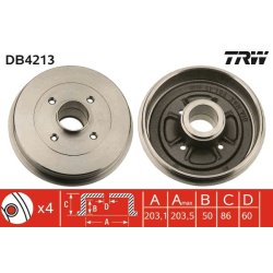 Brake Drum TRW DB4213 OE Ref 77 00 820 816