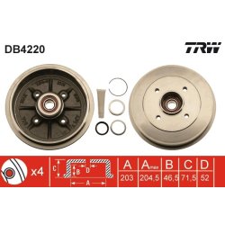 Tambour de frein TRW DB4220 pour CITROËN, LIFAN, PEUGEOT OE 424745 TRW