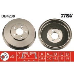 Brake Drum TRW DB4230 OE Ref 26340AA010