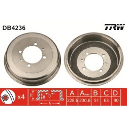 Tambour de frein TRW DB4236 pour HYUNDAI SONATA OE 58411-34000