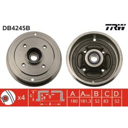 Tambour de frein TRW DB4245B pour DACIA, RENAULT OE 7700419824