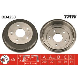Tambour de frein TRW DB4250 pour HONDA HR-V OE 42610-S2H-000