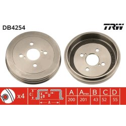 Tambour de frein TRW DB4254 pour SCION, TOYOTA OE 4243152021