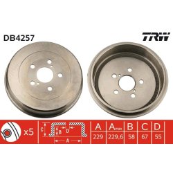 Brake Drum TRW DB4257 OE Ref 42431-05020