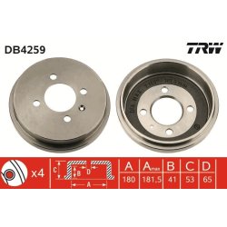 Brake Drum TRW DB4259 OE Ref L1GD501615A