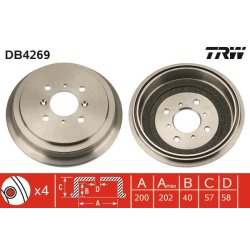 Brake Drum TRW DB4269 OE Ref 43511-60G00