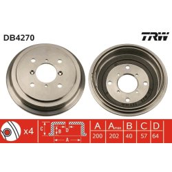 Brake Drum TRW DB4270 OE Ref 43511-63B10
