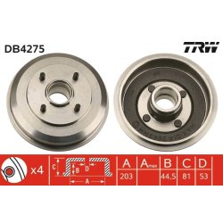 Brake Drum TRW DB4275 OE Ref 4154689