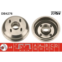 Brake Drum TRW DB4276 OE Ref 1017668