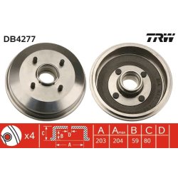 Brake Drum TRW DB4277 OE Ref 96AB-1113-AB