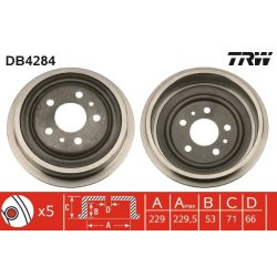 Brake Drum TRW DB4284 OE Ref 82 00 172 066