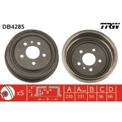 Brake Drum TRW DB4285 OE Ref 5 68 060