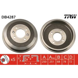 Brake Drum TRW DB4287 OE Ref 4721263