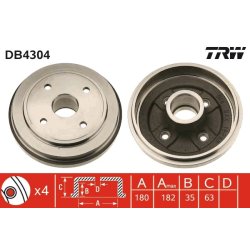 Brake Drum TRW DB4304 OE Ref 4704579
