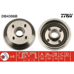 Brake Drum TRW DB4306B OE Ref 7152198