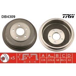 Brake Drum TRW DB4309 OE Ref 4455981