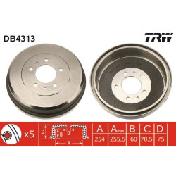 Tambour de frein TRW DB4313 pour MITSUBISHI, SOUEAST OE MB193595