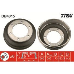 Brake Drum TRW DB4315 OE Ref YC1W-1126-ED