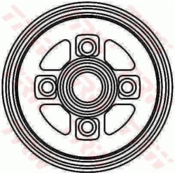 Tambour de frein TRW DB4317 pour DAIHATSU, GEELY CHARADE, MERRIE TRW