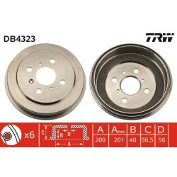 Brake Drum TRW DB4323 OE Ref 42431-87709