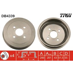 Brake Drum TRW DB4339 OE Ref 42431-0D010