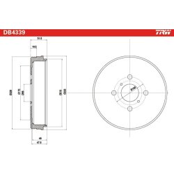 Tambour de frein TRW DB4339 pour TOYOTA YARIS OE 42431-0D010 TRW