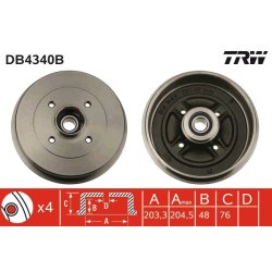 Brake Drum TRW DB4340B OE Ref 43206-AX650
