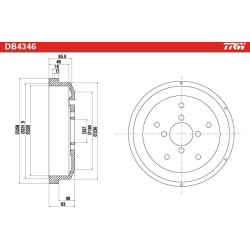 Tambour de frein TRW DB4346 pour SANTANA, SUZUKI SAMURAI, SJ410, SJ413 TRW