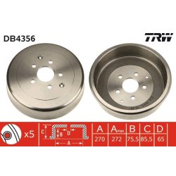Brake Drum TRW DB4356 OE Ref 251 609 615 A