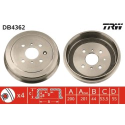Brake Drum TRW DB4362 OE Ref 4247 48