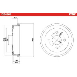 Tambour de frein TRW DB4368 pour DAIHATSU, PIAGGIO HIJET, PORTER TRW