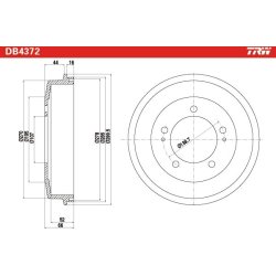 Tambour de frein TRW DB4372 pour BERTONE FREECLIMBER OE 4351287602 TRW