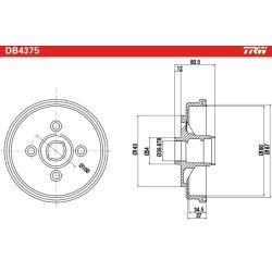 Tambour de frein TRW DB4375 pour TOYOTA PASEO, STARLET, TERCEL OE 42043-19045 TRW