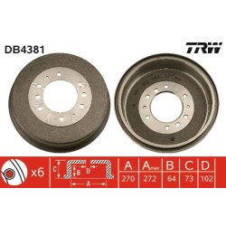 Tambour de frein TRW DB4381 pour NISSAN PATROL OE 43206-G9500 TRW