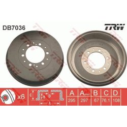 Tambour de frein TRW DB7036 pour TOYOTA FORTUNER, HILUX OE 42431-0K250