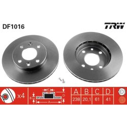 Brake Disc TRW DF1016 OE Ref 40206-00Q0D