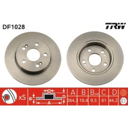 Brake Disc TRW DF1028 OE Ref 77 01 205 846