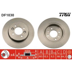 Brake Disc TRW DF1030 OE Ref 77 01 204 295