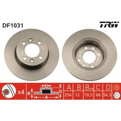 Brake Disc TRW DF1031 OE Ref 77 01 467 306