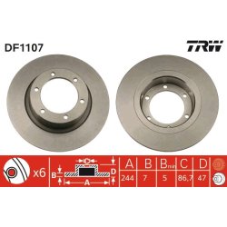 Brake Disc TRW DF1107 OE Ref AM 451 23