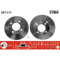 Disque de frein TRW DF1117 pour CITROËN BX OE 95582062