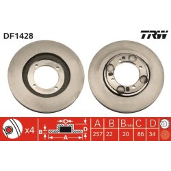 Brake Disc TRW DF1428 OE Ref 51712-28300