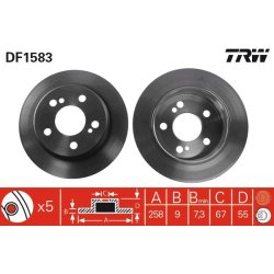 Brake Disc TRW DF1583 OE Ref A 201 423 09 12