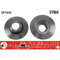 Brake Disc TRW DF1642 OE Ref 5022677