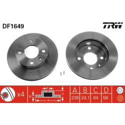 Brake Disc TRW DF1649 OE Ref 6158210
