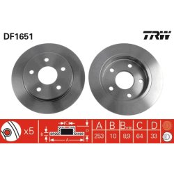 Brake Disc TRW DF1651 OE Ref 88GB-2A315-AA