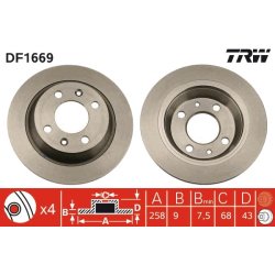 Brake Disc TRW DF1669 OE Ref 8968588