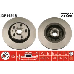 Brake Disc TRW DF1684S OE Ref 1330835