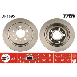 Brake Disc TRW DF1695 OE Ref 1359290